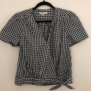 Madewell Gingham Wrap Top